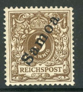 Germany 1900 Samoa 3pf Dark Brown Scott # 51 Mint E627