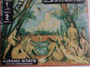 AJMAN 1972 WORLD FAMOUS NUDE ARTS PAINTING BY FAMOUS PAINTERS CTO BLOCK VF