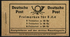 GERMANY ALLIED 1947 3 m BOOKLET COMPLETE MINT (NH) SG SB49 SUPERB (1)