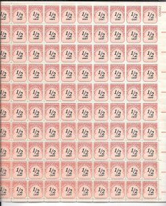 #J88 MNH Sheet 1959 1/2c POSTAGE DUE (my63)