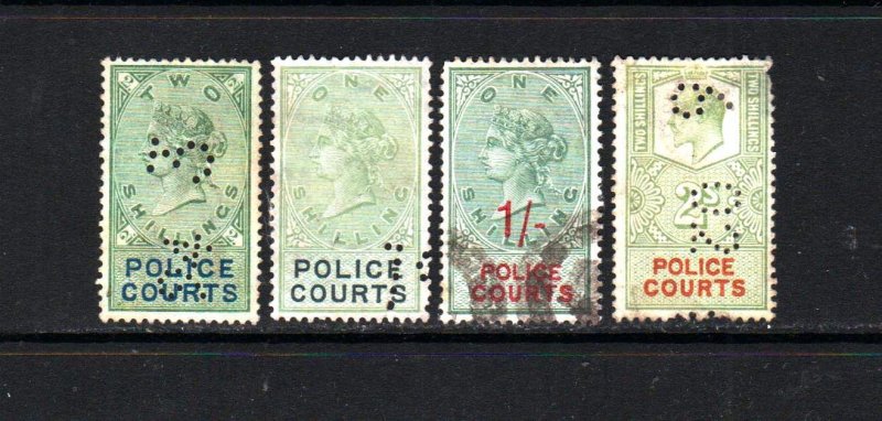 Great Britain,  Police fiscal / revenue stamps, 1800s, used, (2604)