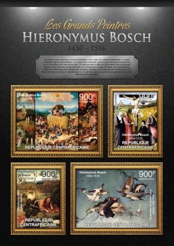 CENTRAFRICAINE 2013 SHEET BOSCH ART PAINTINGS