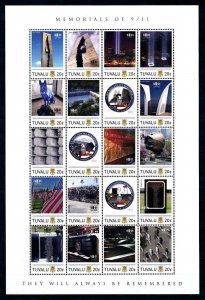 [101668] Tuvalu 2011 Memorials of 9/11 New York Full sheet MNH