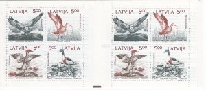 Latvia 1992 MNH Sc 335a Booklet 2 Panes of 4 5r Birds of the Baltic Sea Joint