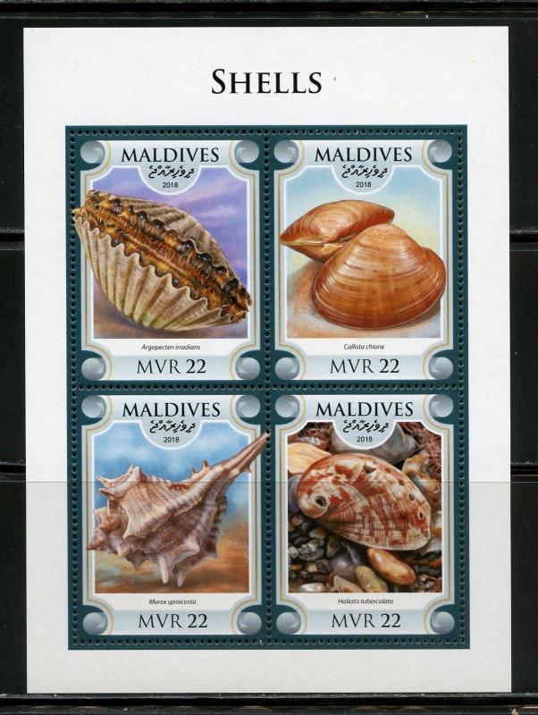 MALDIVES  2018 SHELLS  SHEET MINT NH