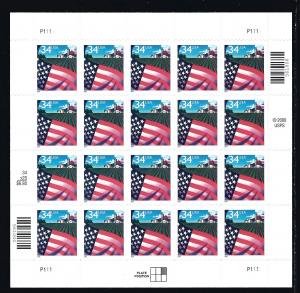 3470,  P. O. FRESH PANE of 20, nice,**XF**, MINT NH