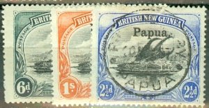 IW: Papua New Guinea 11-13, 16-17 mint; 14 used CV $149; scan shows only a few