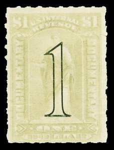 Scott R184 $1.00 Documentary Revenue Unused Fine No Gum Cat $60