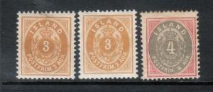 Iceland #21 #22 #23 Mint Fine - Very Fine Original Gum Hinged Trio