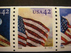 Scott 4228-31 or 4231a, 42c Flag, PNC5 #S111111, MNH Coil BEAUTY