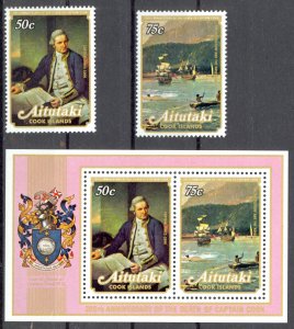 Aitutaki Sc# 171-172a MNH 1978 Captain Cook