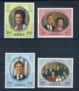 Jersey 1972 Royal Silver Wedding full set of stamps. MNH. Sg 81-84 