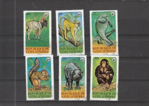 Ivory Coast  Scott#  528-533  CTO  (1979 Wildlife Protection)