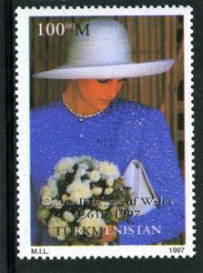 Turkmenistan 1997 PRINCESS DIANA 1v Perforated Mint (NH)