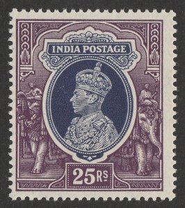 INDIA 1937 KGVI 25R violet & purple. MNH **.