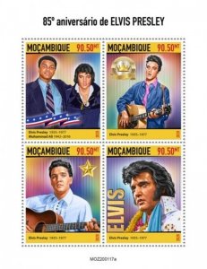 Mozambique - 2020 Singer Elvis Presley - 4 Stamp Sheet - MOZ200117a