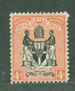 British Central Africa #34 Unused Single