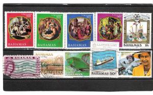 BAHAMAS  10  all different, 3 canceled, 3 hinged issues