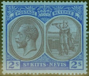 St Kitts & Nevis 1922 2s Purple & Blue-Blue SG47 Fine Mtd Mint