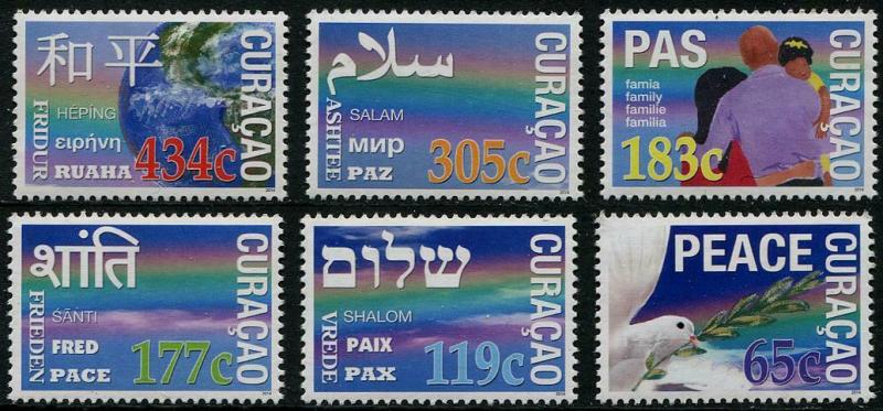 HERRICKSTAMP NEW ISSUES CURACAO Sc.# 185-90 Peace