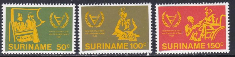 Suriname #  580-582, International Year of the Disabled, Mint NH, 1/2 Cat.