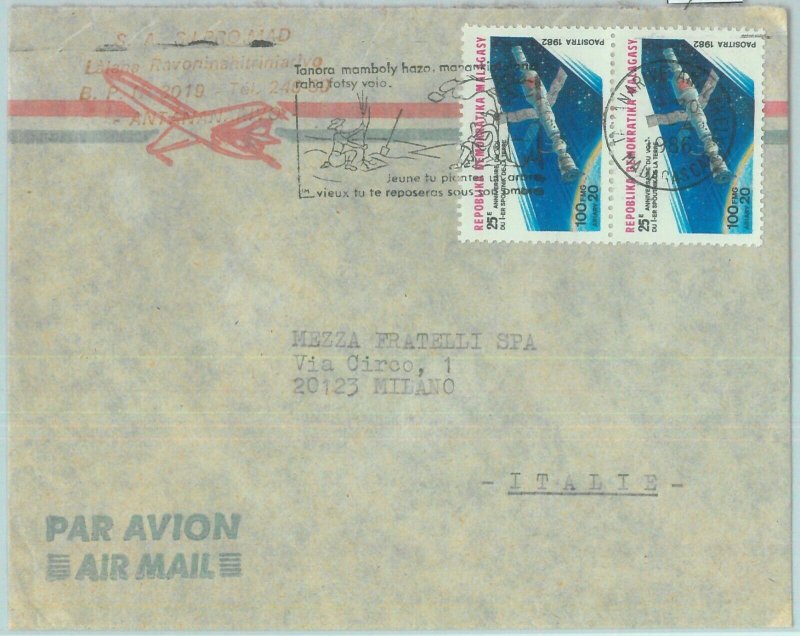 86339 - MADAGASCAR - Postal History - AIRMAIL COVER to ITALY 1986 Space TREES-
