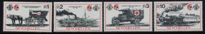 Seychelles 681-4 MNH Red Cross, Trains, Horses, Ship, Ambulance