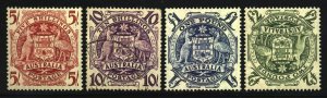 Australia scott 218-221 Mint Extremely Lightly Hinged except 219 Used