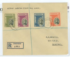 Zanzibar 214-217 1936 Registered complete set