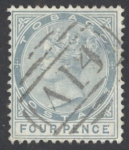 Tobago Sc# 20 Used (c) 1885 4p gray Queen Victoria