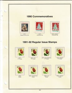 1990-92 Commemorative Regular Issue Stamps US Postage Singles #2514-27 VF MNH