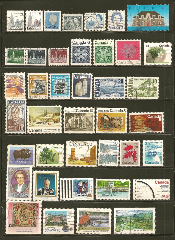 Canada Starter Collection of 90 Different Stamps Used