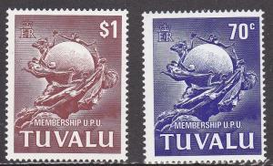 Tuvalu # 164-165, Admission to the UPU, NH, 1/2 Cat.