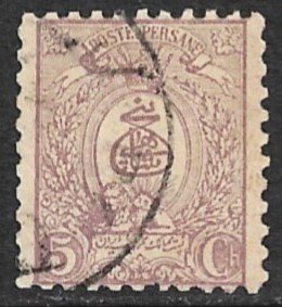 PERSIA IRAN 1889 5c Lilac Tughra Issue Sc 75 USED