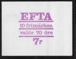 SWEDEN SC# 718a COMP BKLT/10 FVF/MNH 1967