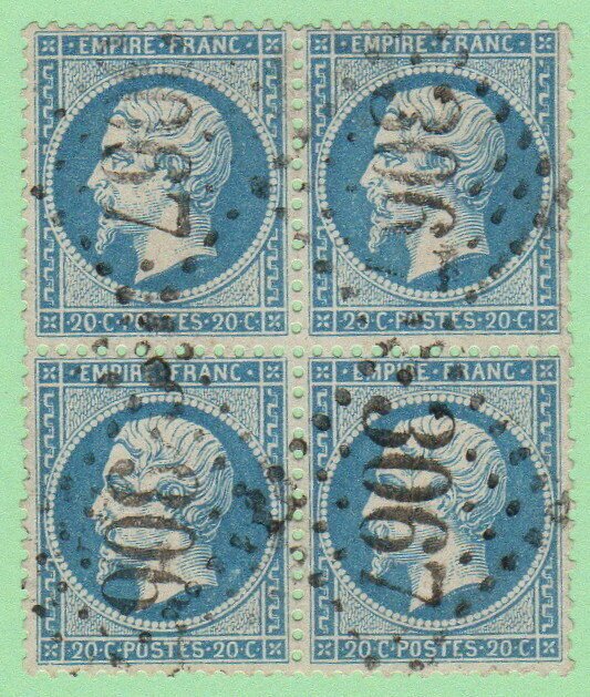 FRA SC #26 U B4 1862 Emp.Napoleon III w/nibbed/short perfs @ R CV $80.00