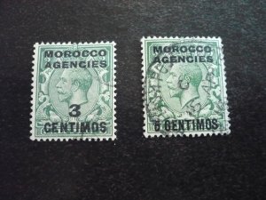 Stamps-British Office in Morocco-Scott#49,58- Used Part Set of 2 Stamps