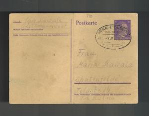 1943 Germany Litzmannstadt Ghetto postcard Bahnpost Cover Spatenfelde Jan Kawala