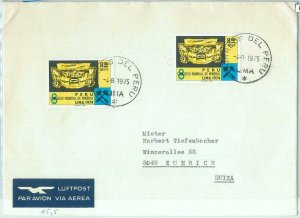 67546 - PERU  - Postal History - COVER 1975 - ARCHEOLOGY Art MINERALS