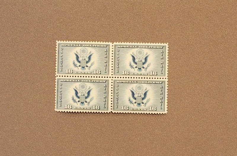 CE1, Airmail Special Delivery, Block of 4, Mint OGNH, CV $12.00