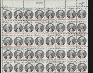 US 1716 13c 1977 Lafayette Mint Sheet OG NH