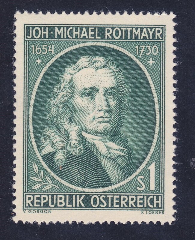 Austria 594 MNH 1954 Johann Michael Rottmayr von Rosenbrunn - Painter Issue