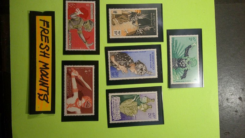 Laos 1955 Airmail Scott# C14-C19 Mint XF Ghost Hinged CPL set of 6