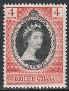 British Guiana Scott 252 - SG330, 1953 Coronation 4c MNH**