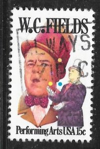 USA 1803: 15c W. C. Fields (1880-1946), actor and comedian, used, VF