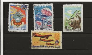Russia 1951 Aviation Developmet set of 4 second printing sg.1725a-8a  used