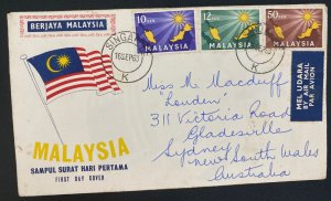 1963 Singapore First Day Airmail Cover FDC To Sydney Australia