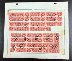 J77 USED 2 Blocks 74 Stamps 1930  $1 POSTAGE DUES hinged on album page