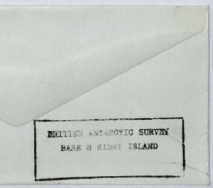 BRITISH ANTARCTIC TERRITORY Cover Signy Island SURVEY BASE Cachet 1972 Ship ZK82