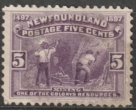 Newfoundland #56 , Mint OG Filler, Thins  (1350)